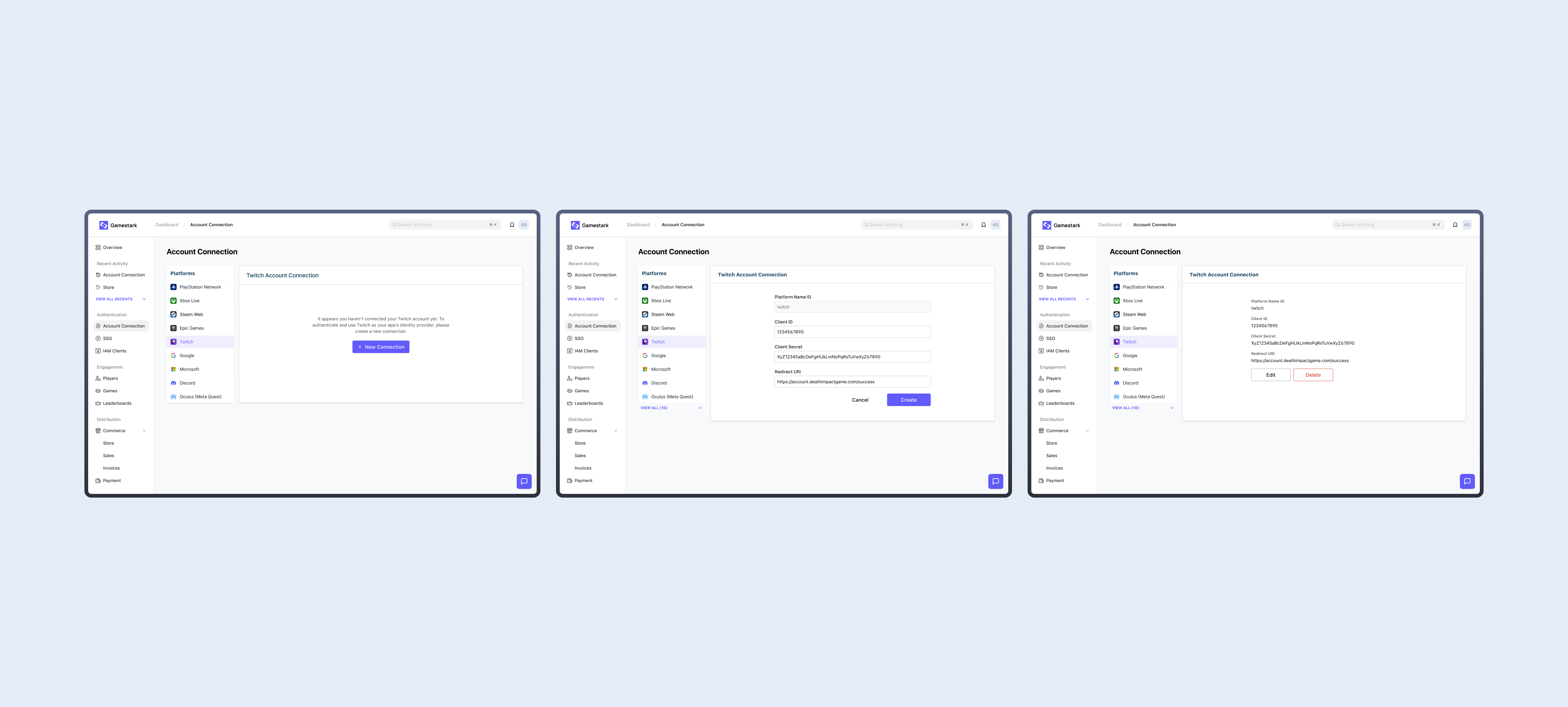 Gamestark legacy social connection UX